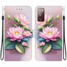 For Samsung Galaxy S20 FE Crystal Texture Colored Drawing Leather Phone Case(Lotus) - 1