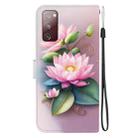 For Samsung Galaxy S20 FE Crystal Texture Colored Drawing Leather Phone Case(Lotus) - 3