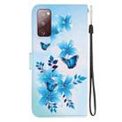 For Samsung Galaxy S20 FE Crystal Texture Colored Drawing Leather Phone Case(Blue Butterflies) - 3