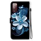 For Samsung Galaxy S20 FE Crystal Texture Colored Drawing Leather Phone Case(Black Orchid) - 3