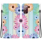 For Samsung Galaxy S20 FE Crystal Texture Colored Drawing Leather Phone Case(Sunflowers) - 1