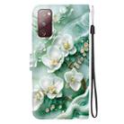 For Samsung Galaxy S20 FE Crystal Texture Colored Drawing Leather Phone Case(Jade Flowers) - 3