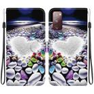 For Samsung Galaxy S20 FE Crystal Texture Colored Drawing Leather Phone Case(Heart Shaped) - 1