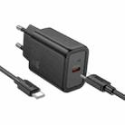 hoco N60 PD20W Type-C Charger Set with 1m Type-C to Type-C Cable, Specification:EU Plug(Black) - 1