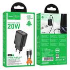 hoco N60 PD20W Type-C Charger Set with 1m Type-C to 8 Pin Cable, Specification:EU Plug(Black) - 3