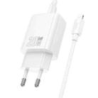 hoco N60 PD20W Type-C Charger Set with 1m Type-C to 8 Pin Cable, Specification:EU Plug(White) - 2