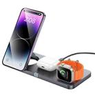 hoco CQ22 Outstanding 3 in 1 Desktop Folding Magnetic Wireless Fast Charger(Grey) - 2