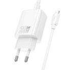 hoco N61 PD20W+QC3.0 Charger Set with 1m Type-C to 8 Pin Cable, Specification:EU Plug(White) - 2