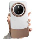 For Huawei Mate 70 Color Contrast 2 in 1 Skin Feel PC Hybrid TPU Phone Case(Silver+Brown) - 1