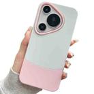 For Huawei Pura 70 Pro / Pura 70 Pro+ Color Contrast 2 in 1 Skin Feel PC Hybrid TPU Phone Case(Silver+Pink) - 1