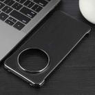 For Huawei Mate 70 Pro / Pro+ Plain Leather Electroplated PC Phone Case(Black) - 3