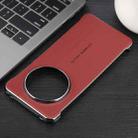 For Huawei Mate 70 Pro / Pro+ Plain Leather Electroplated PC Phone Case(Red) - 3