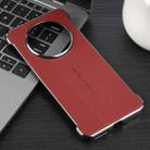 For Huawei Mate 70 Plain Leather Electroplated PC Phone Case(Red) - 2