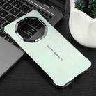 For Huawei Mate 70 RS Ultimate Plain Leather Electroplated PC Phone Case(Cyan) - 2