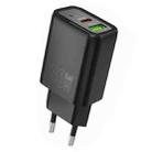 hoco N63 PD30W+QC3.0 Dual Port Charger, Specification:EU Plug(Black) - 2