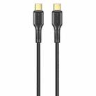 awei CL-221T Type-C to Type-C 240W Smart Fast Data Charging Cable, Length:2m(Black) - 1