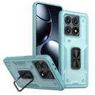 For Xiaomi 14T Pro Ring Holder PC Hybrid TPU Phone Case(Blue) - 1