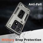 For Xiaomi 14T Pro Ring Holder PC Hybrid TPU Phone Case(Titanium Grey) - 3