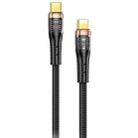 awei CL-229i Type-C to 8 Pin 27W with Chip Braid Fast Data Charging Cable, Length:1.2m(Black) - 1