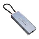 hoco HB51 Wow Type-C to HDTV, RJ45, PD, 3xUSB3.0 6 in 1 Multi-function Converter(Dark Gray) - 3