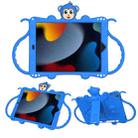 For iPad 10.2 Cartoon Monkey Kids Tablet Shockproof EVA Protective Case with Holder & Shoulder Strap & Handle(Blue) - 1