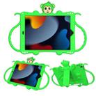 For iPad 10.2 Cartoon Monkey Kids Tablet Shockproof EVA Protective Case with Holder & Shoulder Strap & Handle(Green) - 1