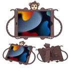 For iPad 10.2 Cartoon Monkey Kids Tablet Shockproof EVA Protective Case with Holder & Shoulder Strap & Handle(Brown) - 1