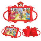 For Samsung Galaxy Tab A8.0 (2019) T290 Cartoon Monkey Kids Tablet Shockproof EVA Protective Case with Holder & Shoulder Strap & Handle(Red) - 1