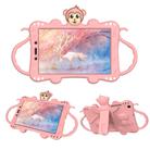 For Samsung Galaxy Tab A8.0 (2019) T290 Cartoon Monkey Kids Tablet Shockproof EVA Protective Case with Holder & Shoulder Strap & Handle(Rose Gold) - 1