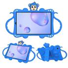 For Samsung Galaxy Tab A 8.4 (2020) T307 Cartoon Monkey Kids Tablet Shockproof EVA Protective Case with Holder & Shoulder Strap & Handle(Blue) - 1