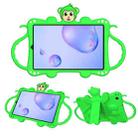 For Samsung Galaxy Tab A 8.4 (2020) T307 Cartoon Monkey Kids Tablet Shockproof EVA Protective Case with Holder & Shoulder Strap & Handle(Green) - 1