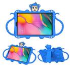 For Samsung Galaxy Tab A 10.1 (2019) T510 / T515 Cartoon Monkey Kids Tablet Shockproof EVA Protective Case with Holder & Shoulder Strap & Handle(Blue) - 1