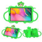 For Samsung Galaxy Tab A 10.1 (2019) T510 / T515 Cartoon Monkey Kids Tablet Shockproof EVA Protective Case with Holder & Shoulder Strap & Handle(Green) - 1