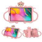 For Samsung Galaxy Tab A 10.1 (2019) T510 / T515 Cartoon Monkey Kids Tablet Shockproof EVA Protective Case with Holder & Shoulder Strap & Handle(Rose Gold) - 1