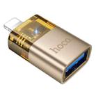 hoco UA36 8 Pin Male to USB Female OTG Transparent Adapter(Gold) - 1