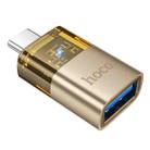 hoco UA36B USB-C / Type-C Male to USB Female OTG Transparent Adapter(Gold) - 1