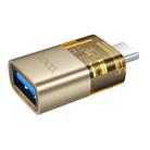 hoco UA36B USB-C / Type-C Male to USB Female OTG Transparent Adapter(Gold) - 2