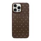 For iPhone 16 Pro Max Dopamine Polka Dots Silicone Phone Case(Brown) - 1