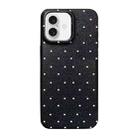 For iPhone 16 Plus Dopamine Polka Dots Silicone Phone Case(Black) - 1