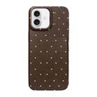 For iPhone 16 Plus Dopamine Polka Dots Silicone Phone Case(Brown) - 1