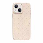 For iPhone 15 Plus Dopamine Polka Dots Silicone Phone Case(White) - 1