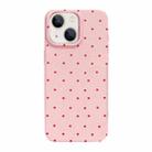 For iPhone 14 Dopamine Polka Dots Silicone Phone Case(Pink) - 1