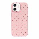 For iPhone 12 Dopamine Polka Dots Silicone Phone Case(Pink) - 1