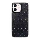 For iPhone 12 Dopamine Polka Dots Silicone Phone Case(Black) - 1