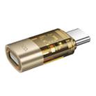 hoco UA36D USB-C / Type-C Male to 8 Pin Female OTG Transparent Adapter(Gold) - 2