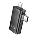 hoco UA36E 8 Pin, USB-C / Type-C Male to USB Female 2 in 1 OTG Transparent Adapter(Black) - 2