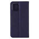 For iPhone 12 mini Ultra-thin Plain Magnetic TPU + PU Leather Case with Holder & Card Slot(Blue) - 2