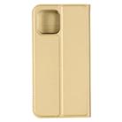 For iPhone 12 mini Ultra-thin Plain Magnetic TPU + PU Leather Case with Holder & Card Slot(Gold) - 2