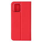 For iPhone 12 mini Ultra-thin Plain Magnetic TPU + PU Leather Case with Holder & Card Slot(Red) - 2