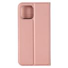 For iPhone 12 mini Ultra-thin Plain Magnetic TPU + PU Leather Case with Holder & Card Slot(Rose Gold) - 2